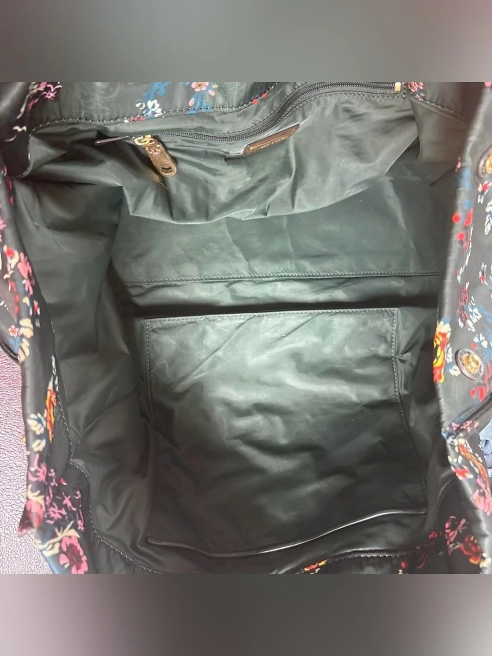 ❤️Tory Burch Black Floral Logo Tote